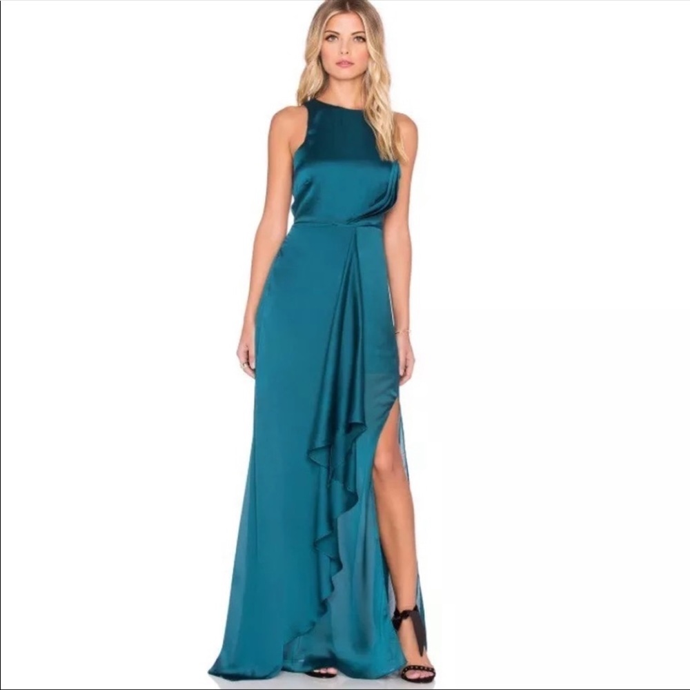 The Jetset Diaries chameleon twist maxi dress cocktail evening party teal